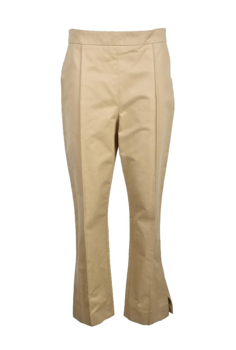 Rosie Assoulin Beige Cotton Trousers With Tailored Fit