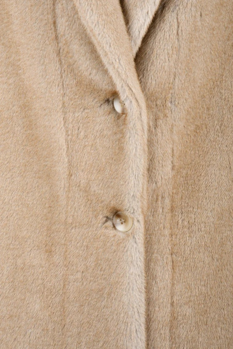 Valentini 1972 Faux Fur Coat Buttons - Beige
