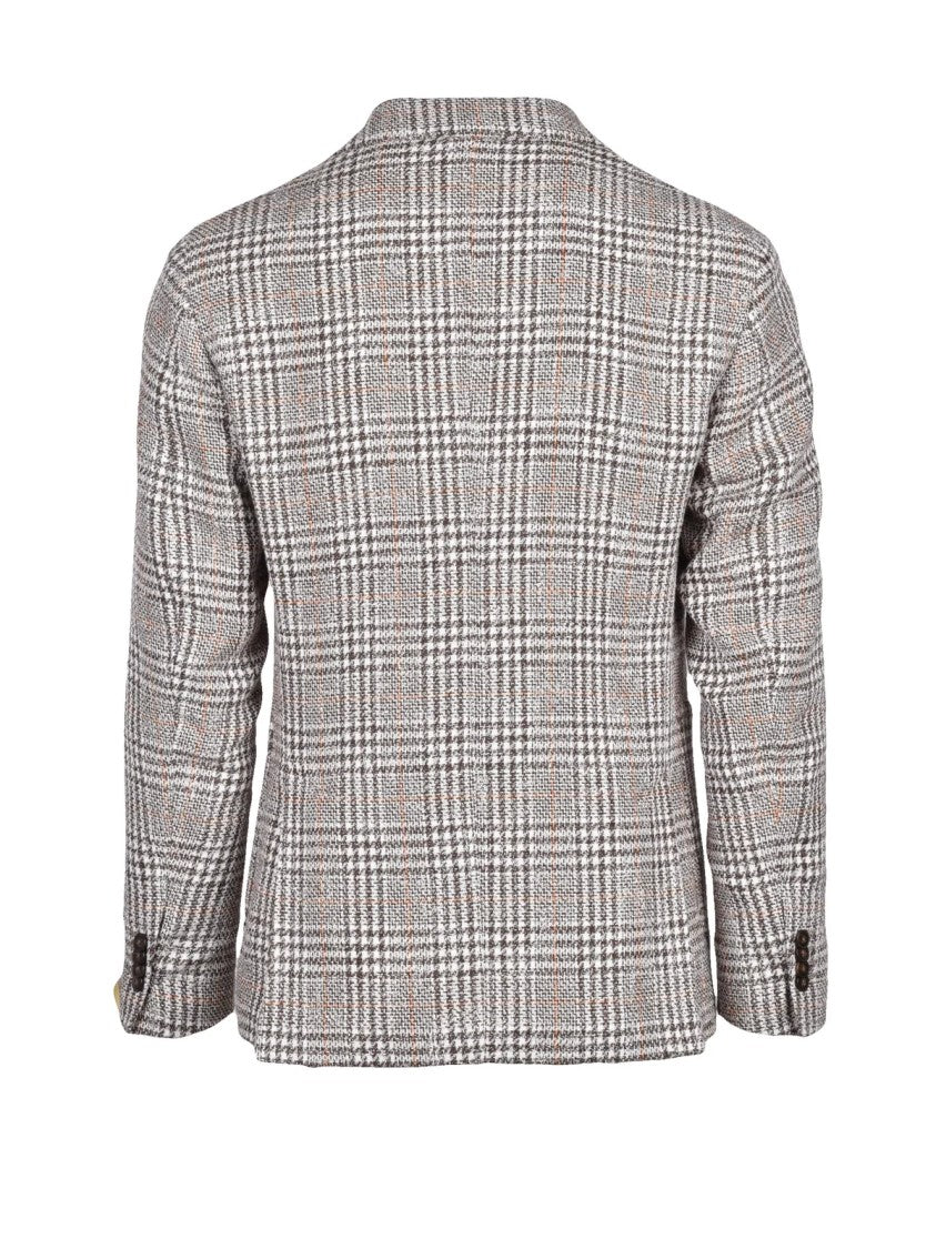 L.B.M. 1911 Cotton Linen Acrylic Jacket - White/Brown