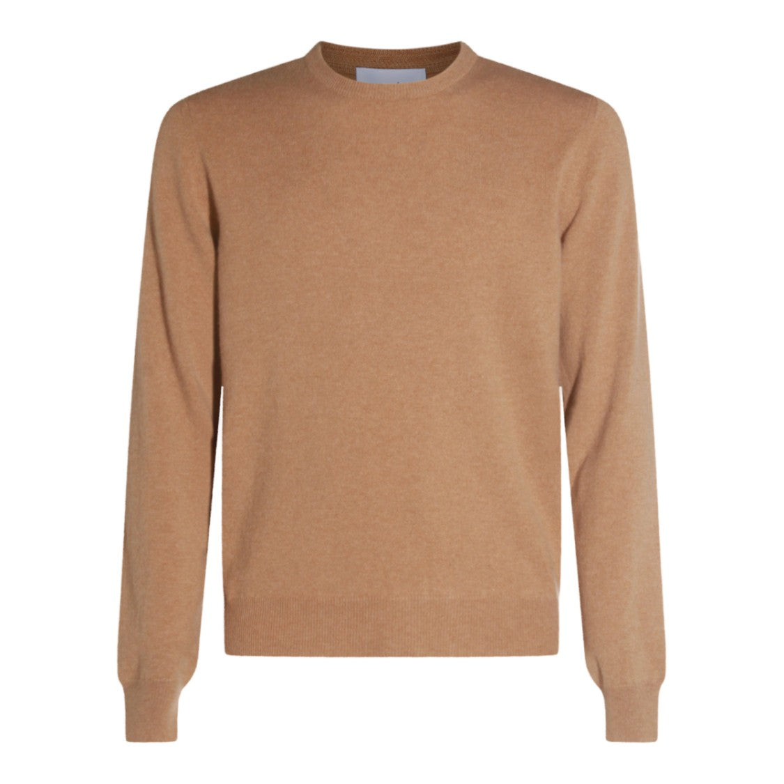 Malo Fine-Knit Brown Sweater With Classic Crew Neckline