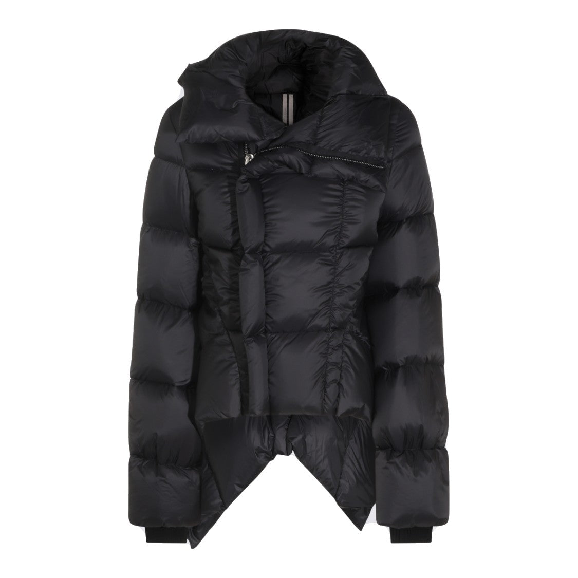 Rick Owens Asymmetrical Hemline Puffer Coat With Pointed Silhouette