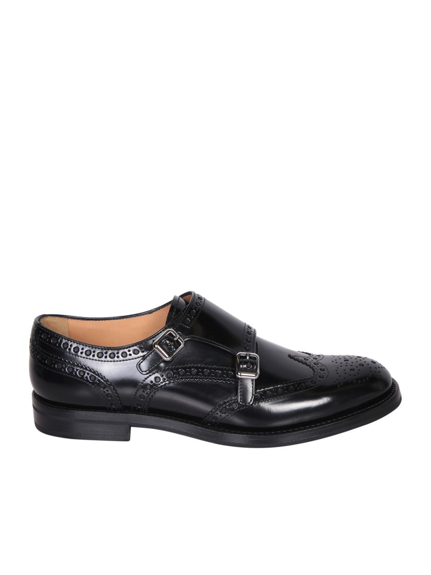 Church's Black Monk Strap Flats