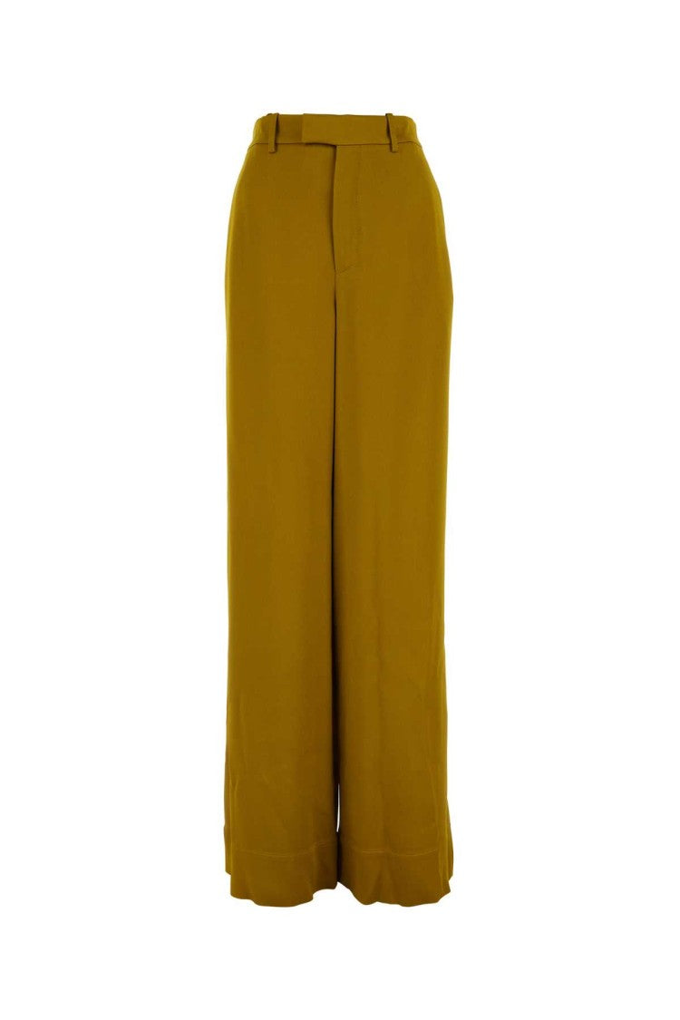 Saint Laurent Ochre Satin Wide-Leg Pant