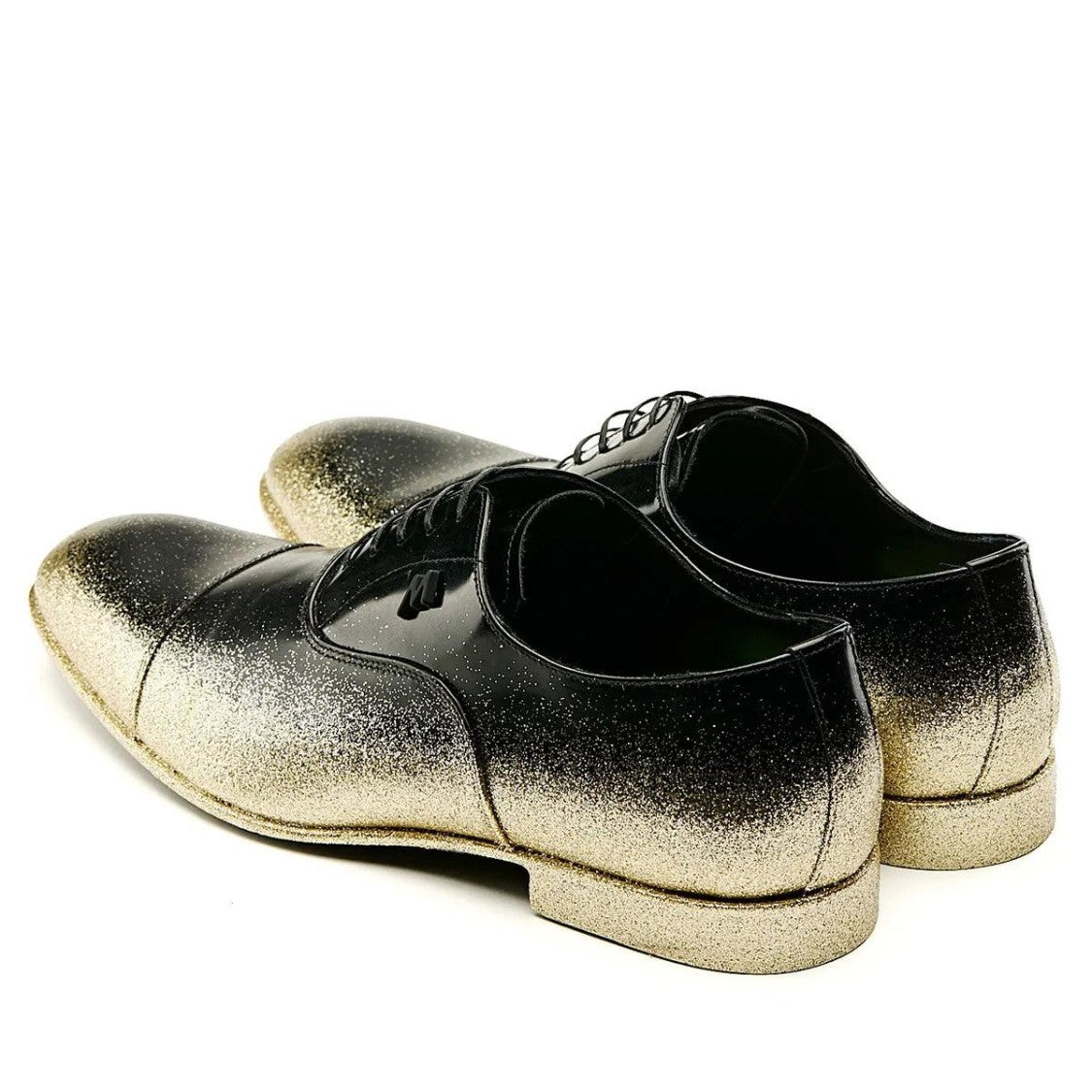 Mimanera Black Oscar Gold Glitter Leather Shoes