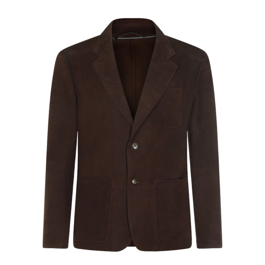 Canali Rich Dark Brown Suede Jacket With Tailored Fit
