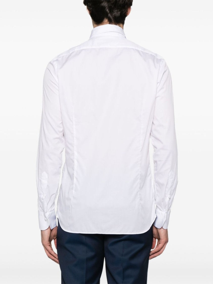 Tagliatore Refined White Smoking Shirt With Pintuck Detailing