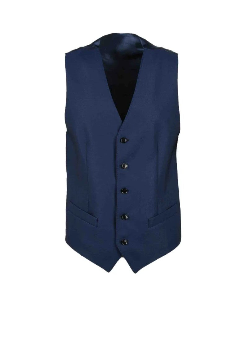 Alessandro Dell Acqua Blue V-Neck Polyester-Blend Vest