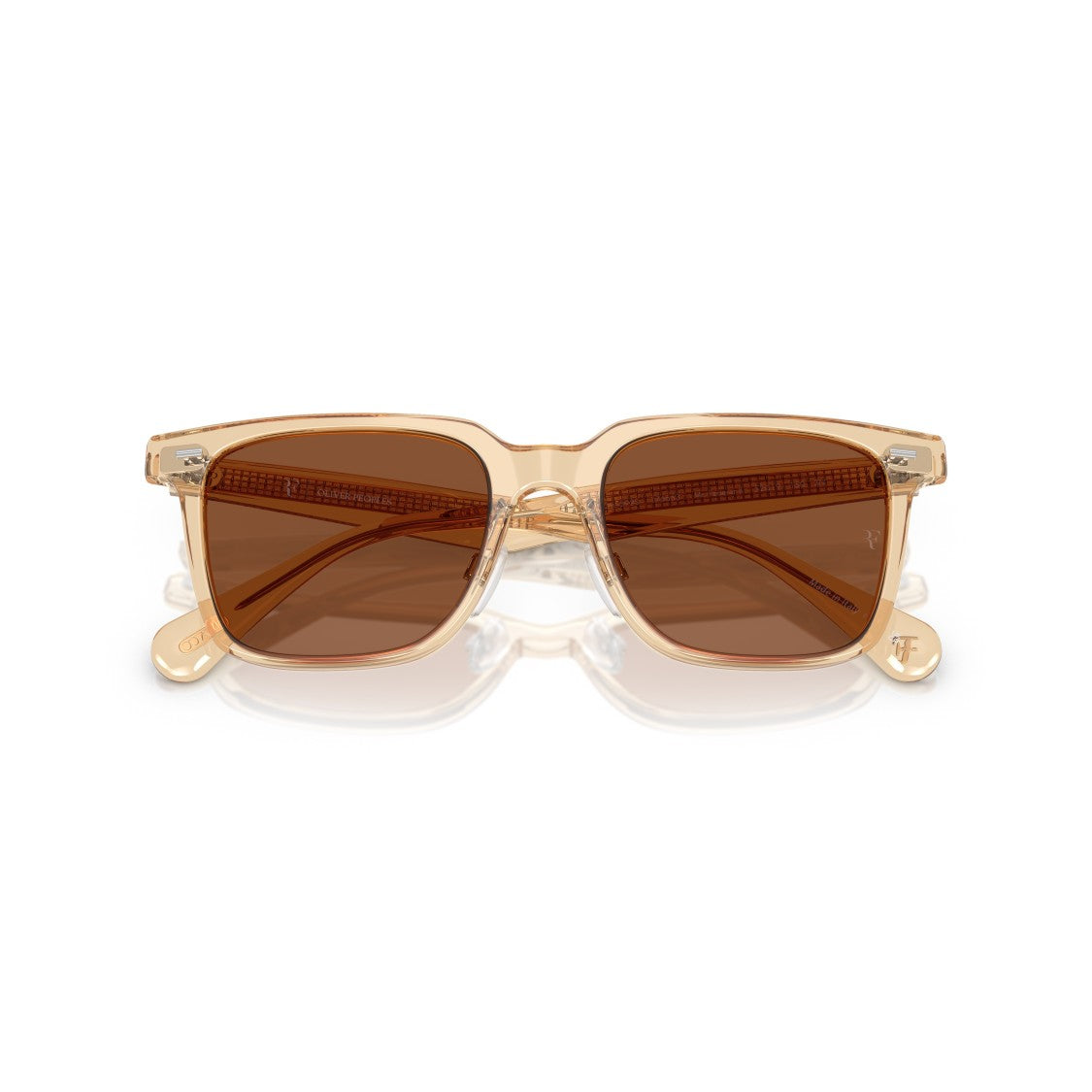 Oliver Peoples 0Ov5592s Translucent Acetate Square Sunglasses With Textured Temples