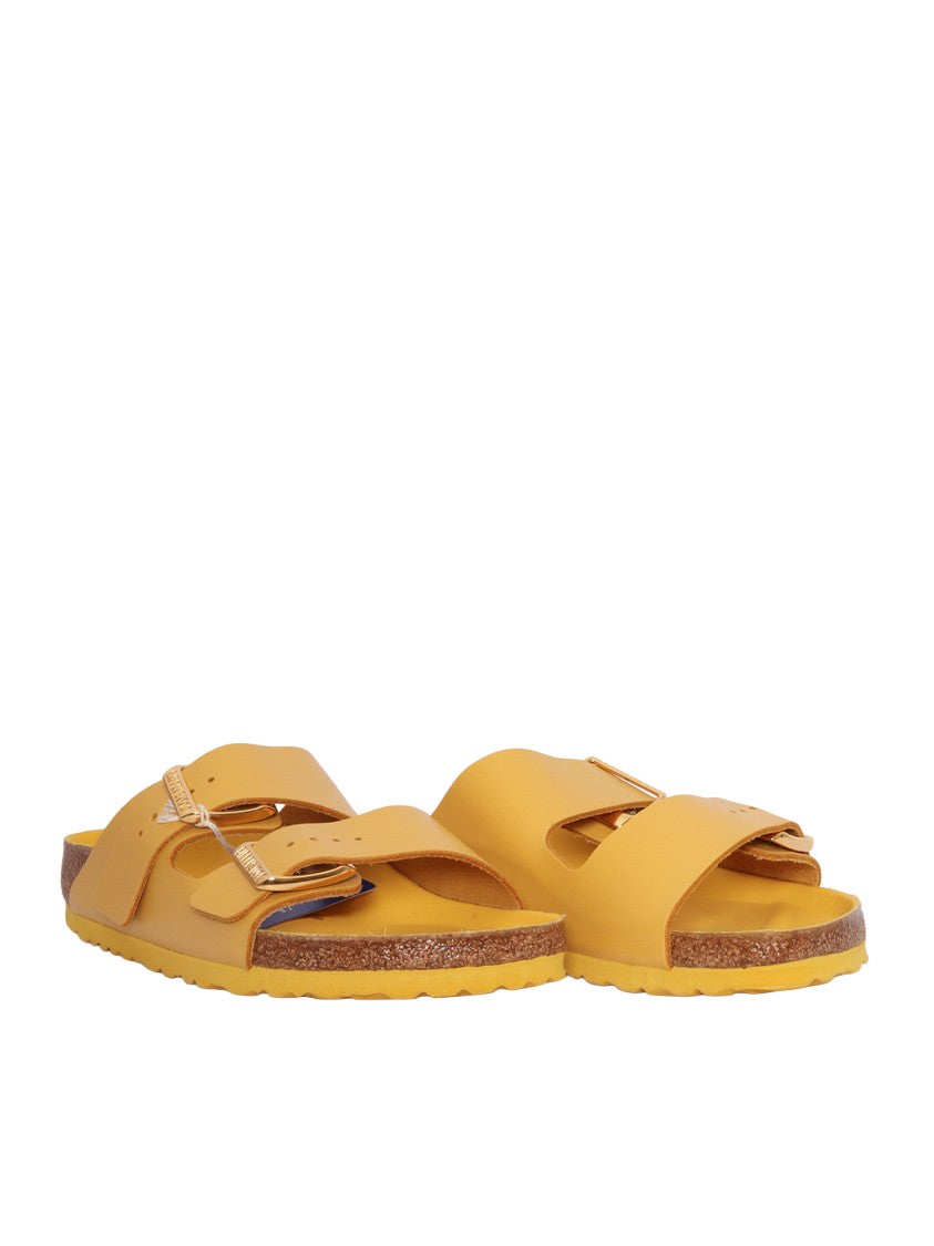 Birkenstock Ochre Arizona Natural Leather Slide Sandal