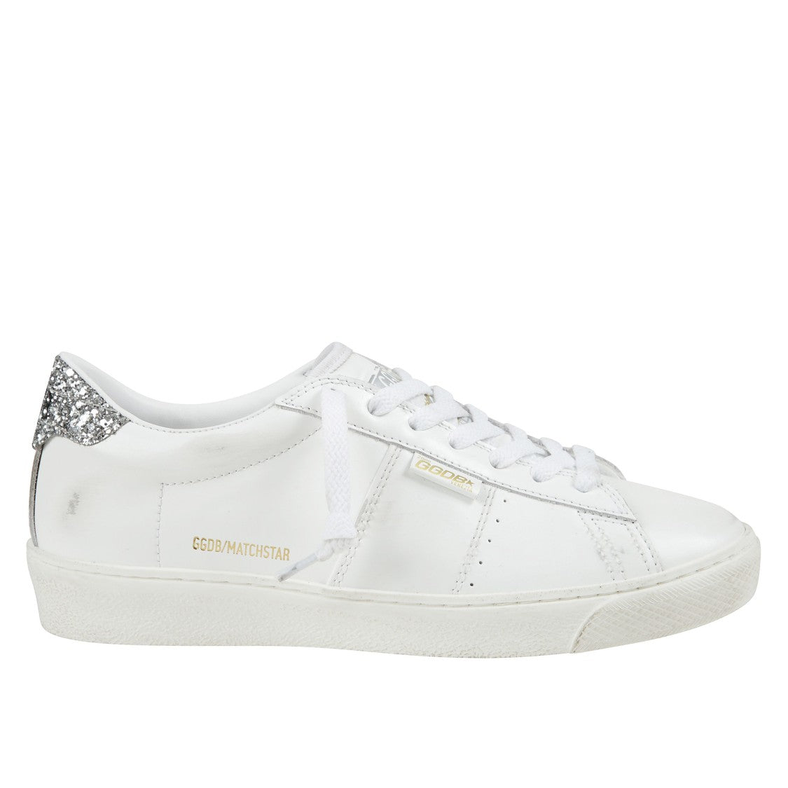 Golden Goose Leather Upper Sneakers With Glitter Heel Detail