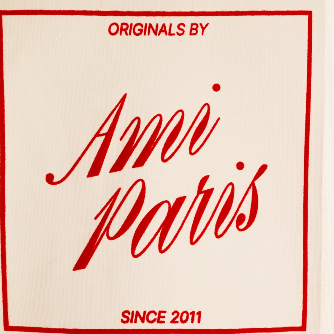 Ami Paris Off White Cotton Logo T-Shirt