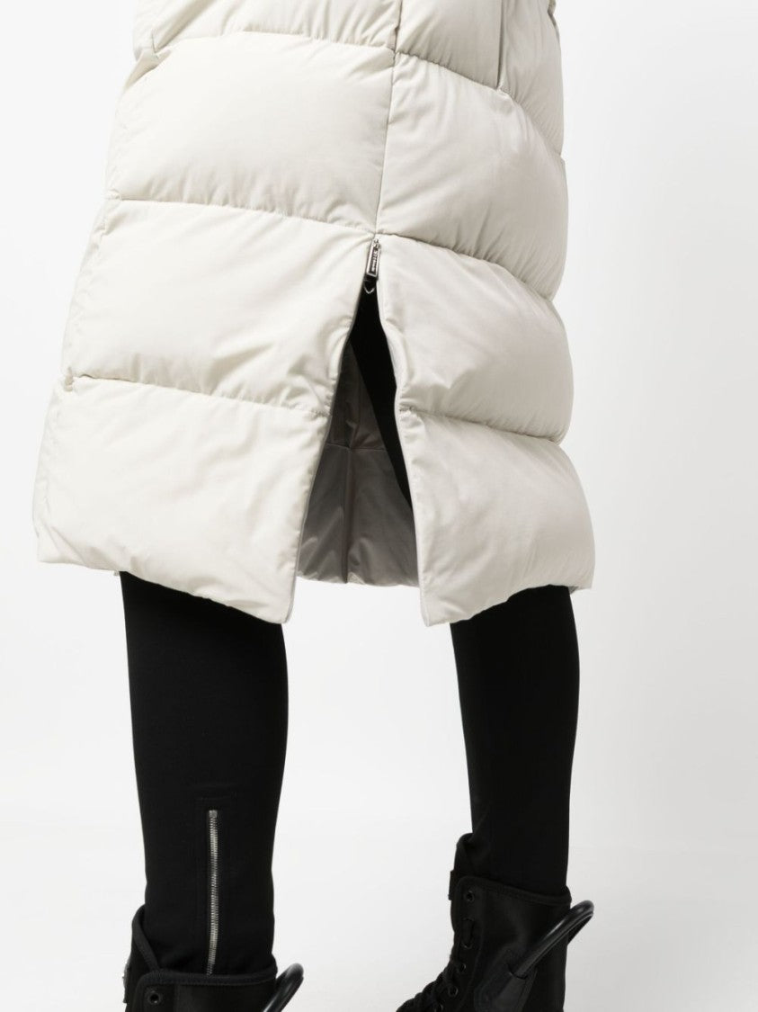 Moorer Long Down Jacket With Hairy Hat