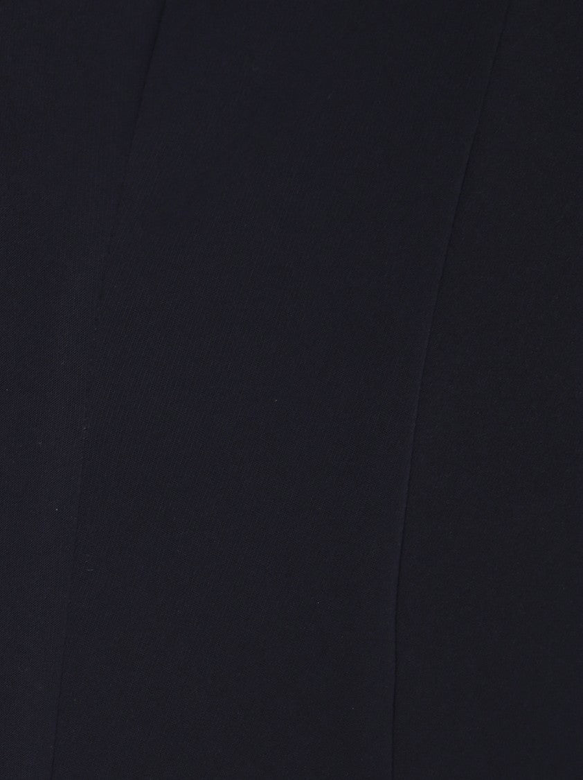 Parosh Fitted Black Cady Midi Dress