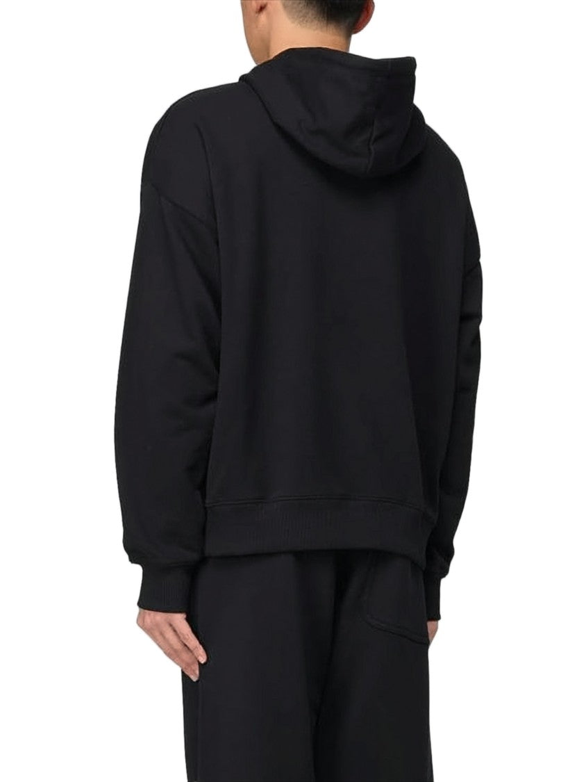 Msgm Relaxed Fit Hoodie With Contrasting Graphic Logo