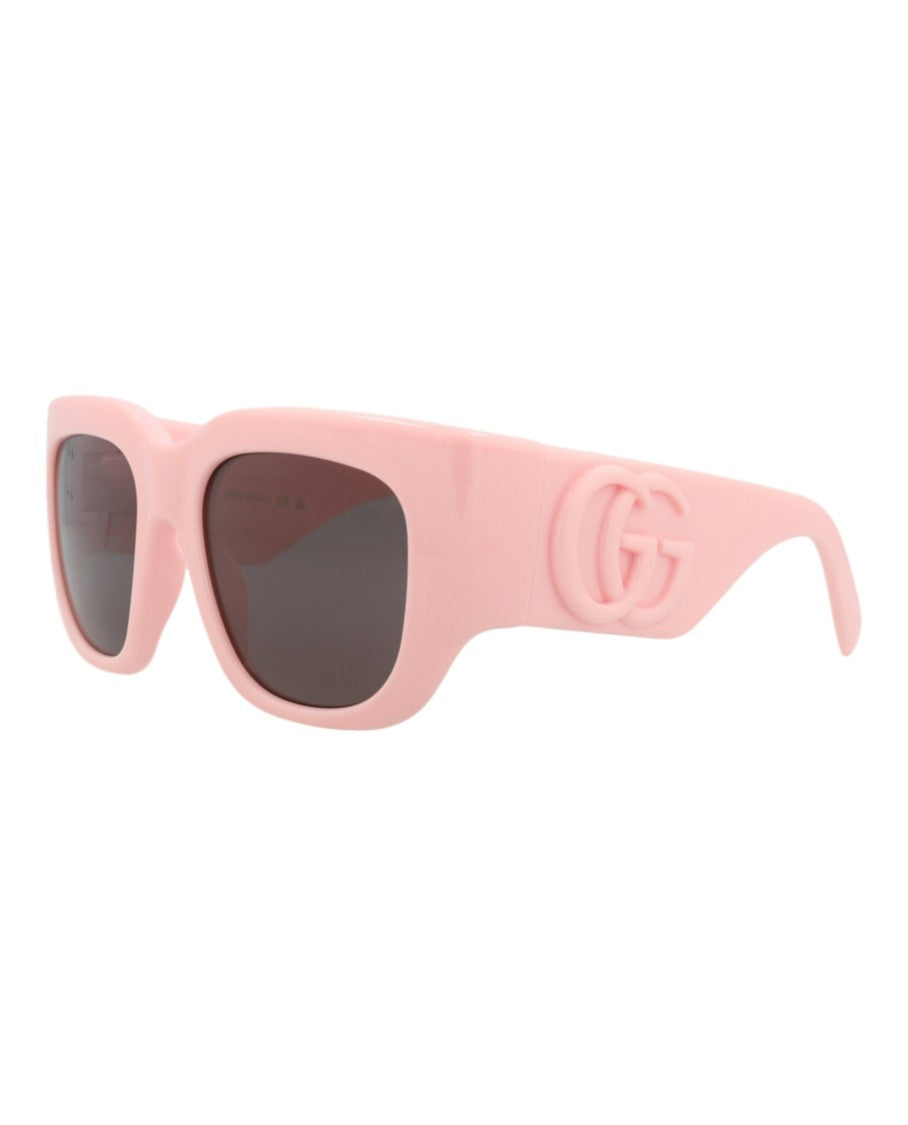 Gucci Square-Frame Injection Sunglasses With Saddle Nose Bridge And Signature Logo