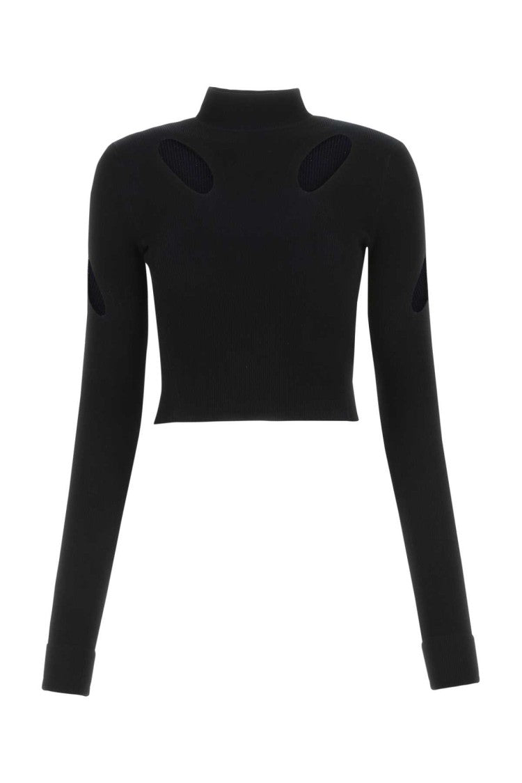 Dion Lee Black Viscose Blend Top