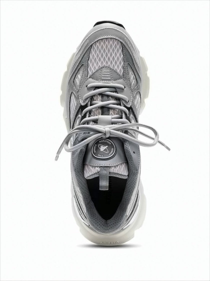 Axel Arigato Layered Grey Sneakers With Textured Leather And Rubber Sole