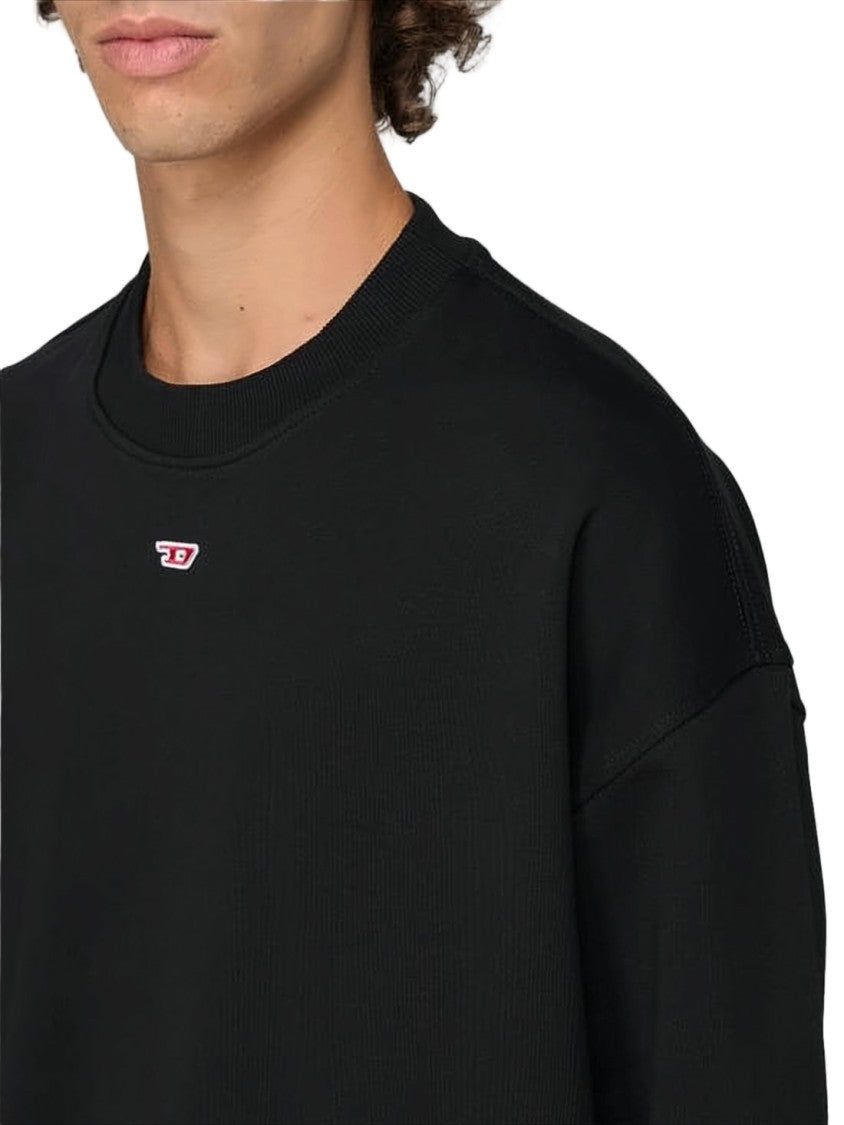 Diesel Relaxed-Fit Black Long-Sleeve T-Shirt With Dropped Shoulders