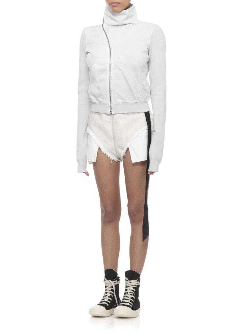 Drkshdw By Rick Owens Grey Mountain Asymmetric Zip Hoodie