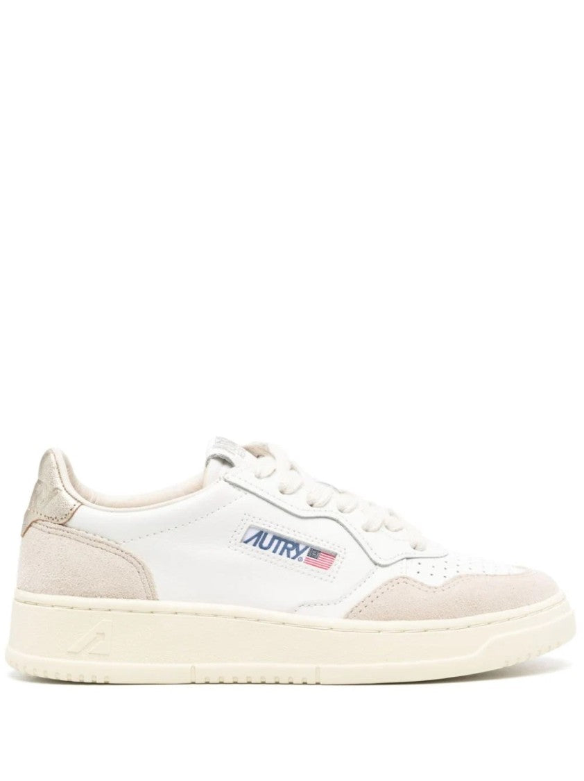 Autry Medalist White Low-Top Sneakers With Suede