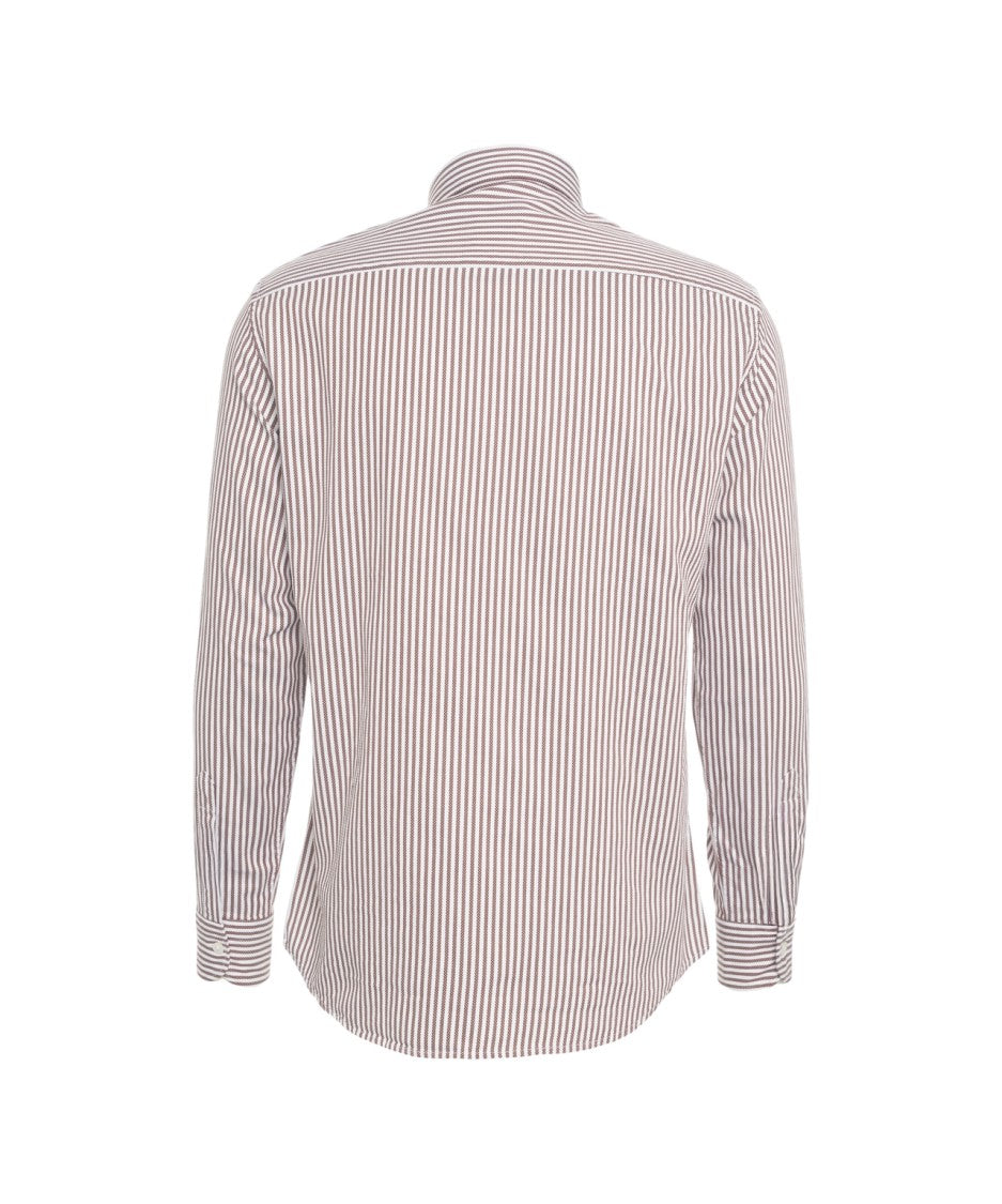 Bastoncino Timeless Striped Shirt With Button-Down Collar And Elegant Fit