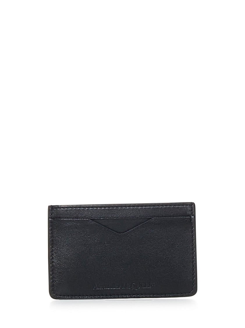 Alexander Mcqueen Black Leather Card Holder
