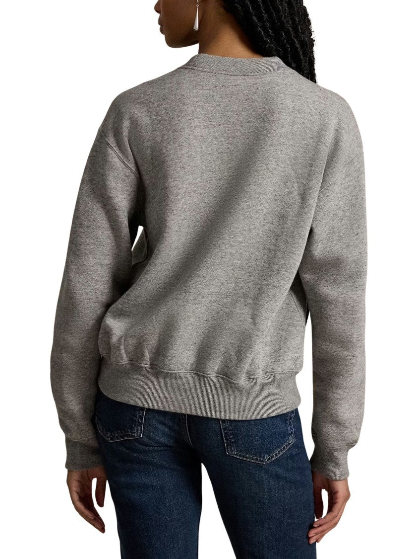 Polo Ralph Lauren Heather Grey Bear Graphic Knit Sweatshirt