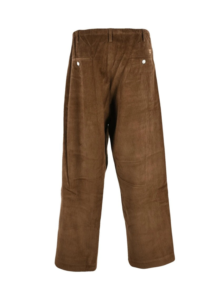 Mo5ch1no Jeans Brown Velvet Baggy Trousers With Drawstring Waist