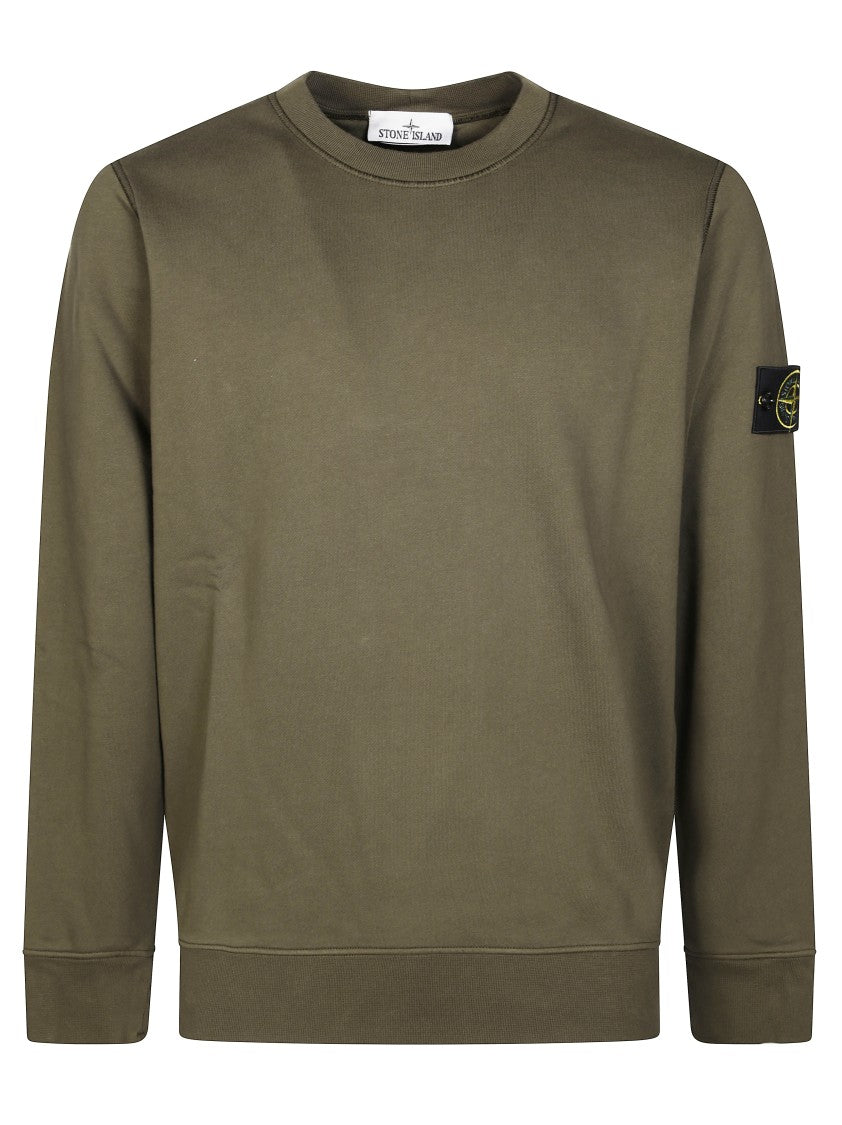 Stone Island Crew Neck Sweatshirt With Logo Patch