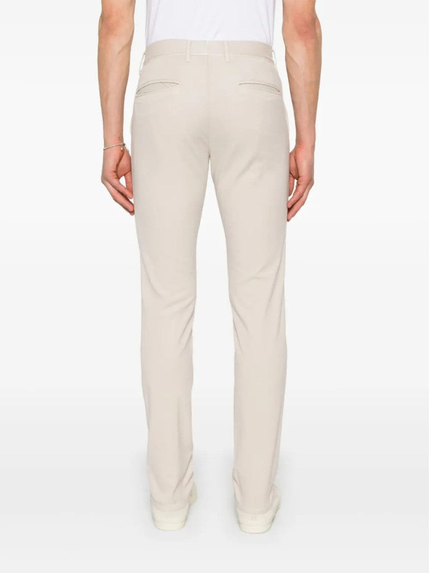 Incotex Light Neutral Cotton Blend Tapered Trousers