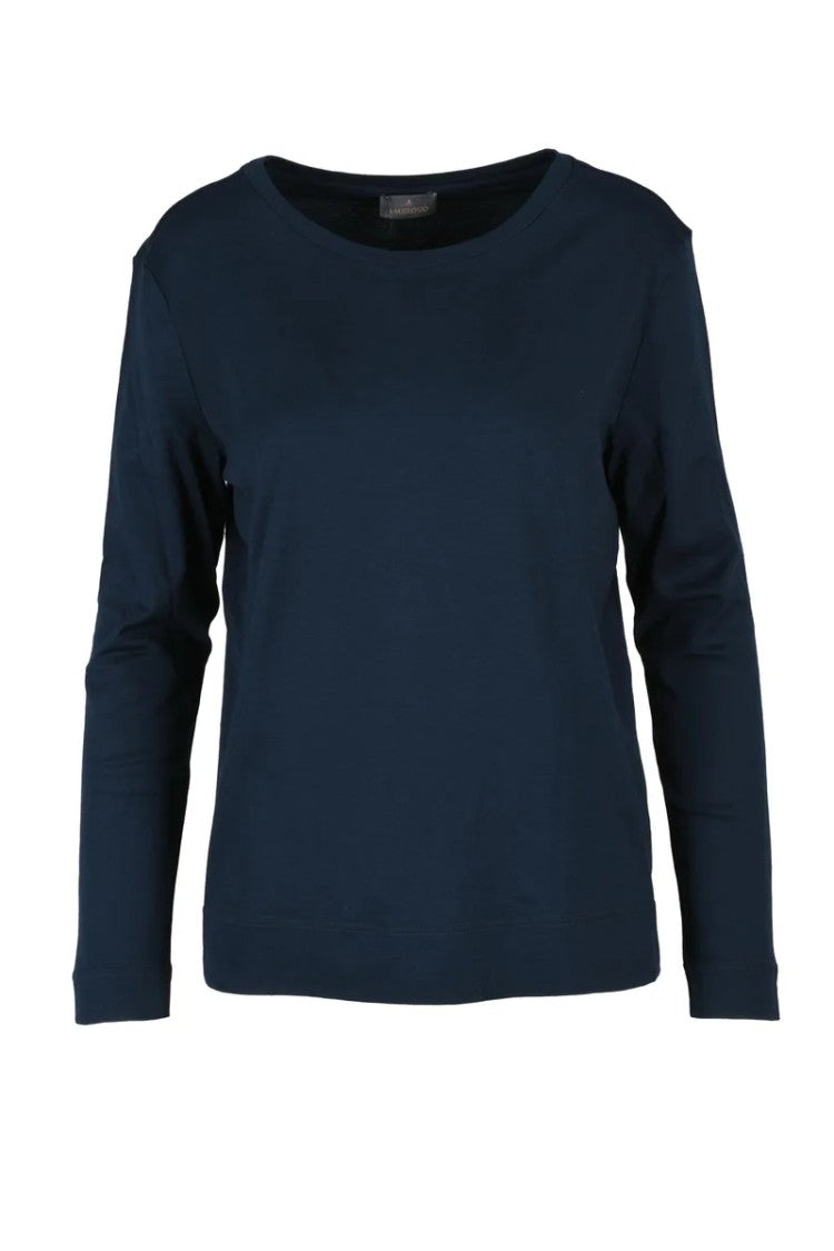 Ambrosio Blue Long-Sleeve Cotton T-Shirt