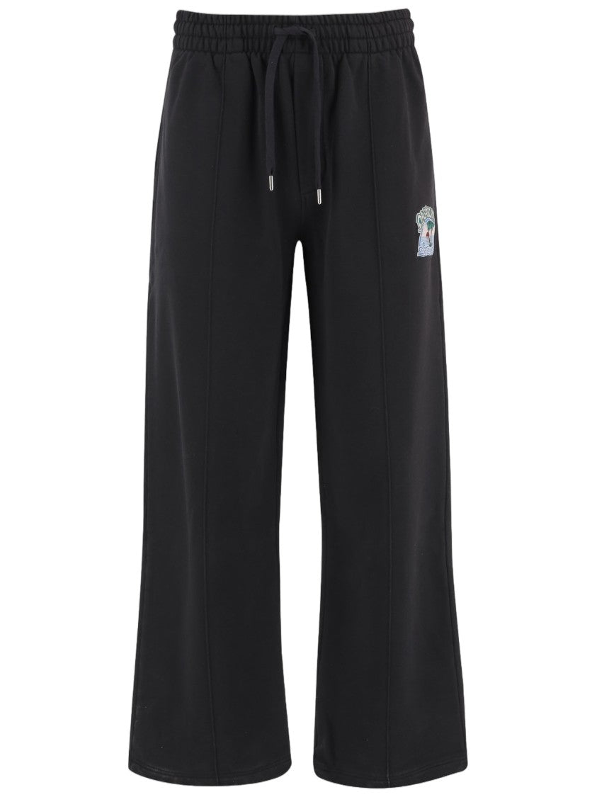 Casablanca Black Elastic Waist Cotton Pants