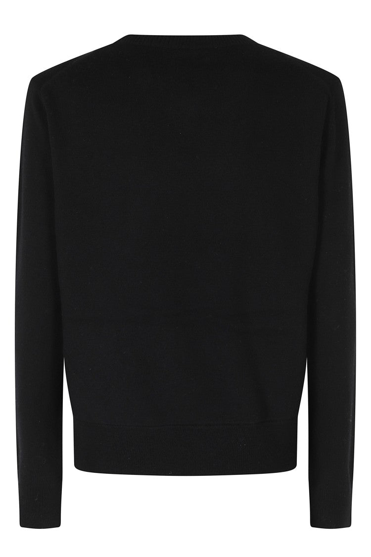 Semi Couture Black Yasmina Built-In Vest Ribbed Wool-Cashmere Cardigan