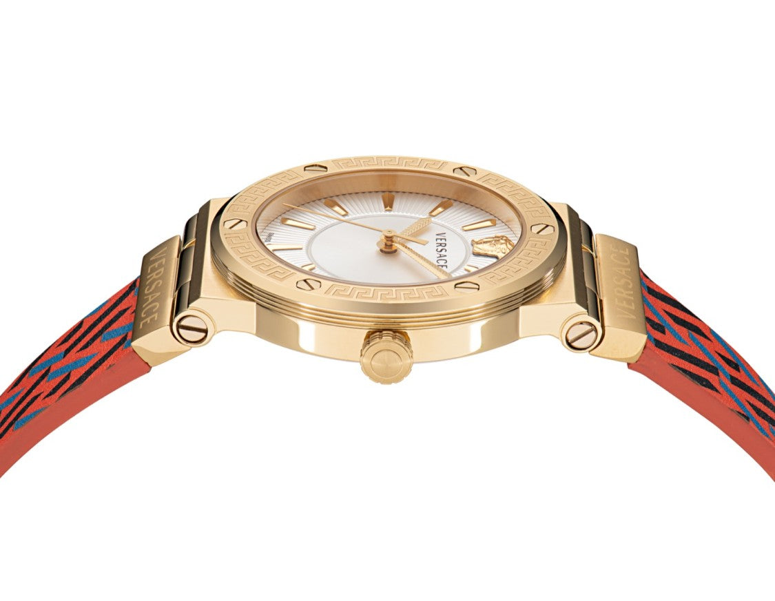 Versace Greca Logo Analog Quartz Watch With Gold-Coloured Finish