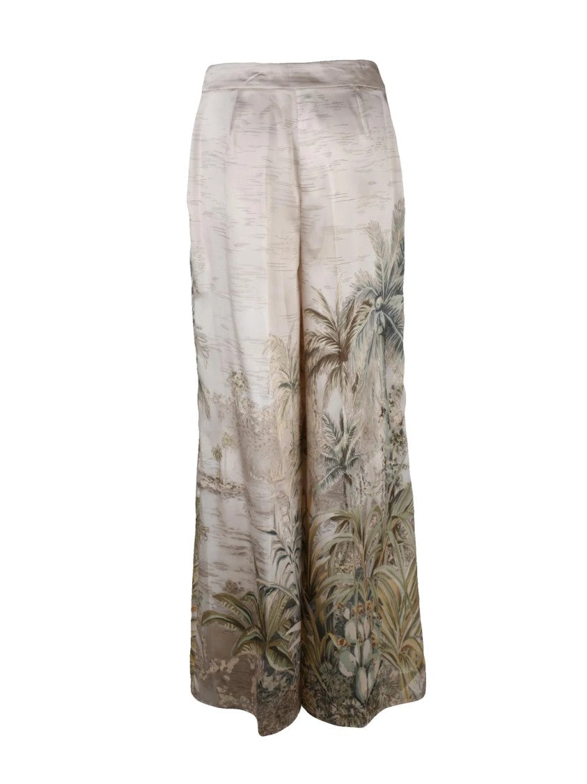 Liu Jo Liu Jo High-Waisted Satin Trousers - Multicolor