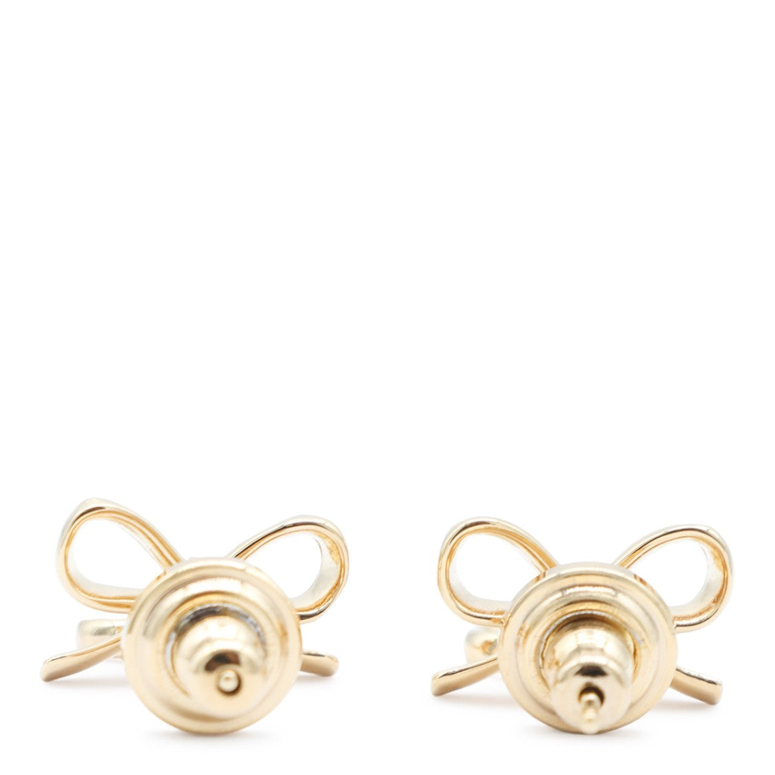 Valentino Garavani Polished Gold-Tone Bow V-Logo Stud Earrings