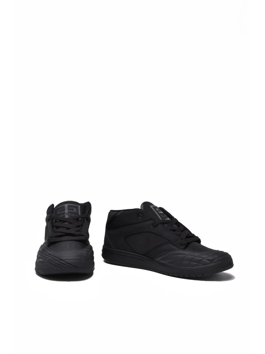 Givenchy Black Polyester-Blend Mid-Top Sneakers
