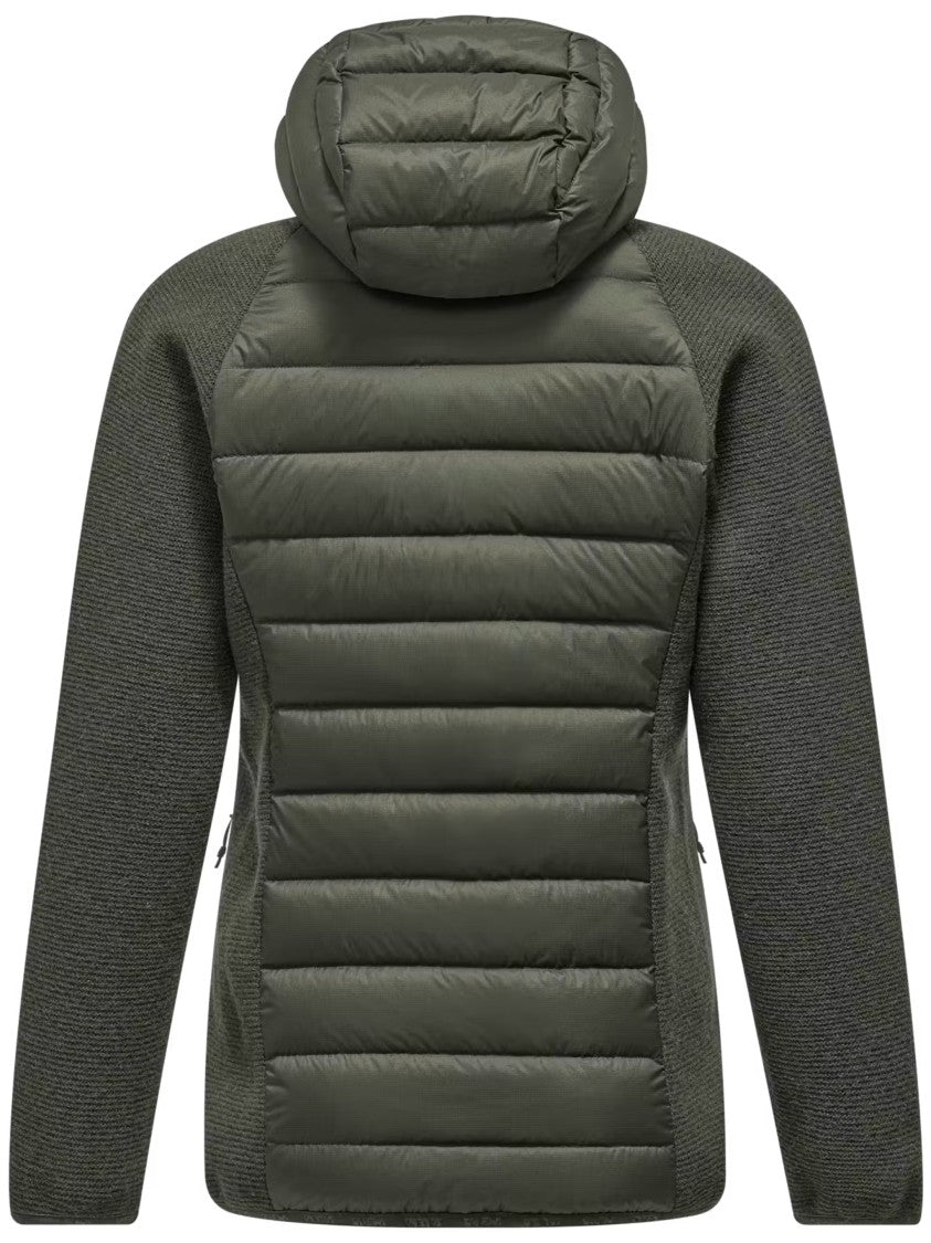 Salewa Green Fanes Sarner Jkt Quilted Knit-Sleeve Hooded Jacket