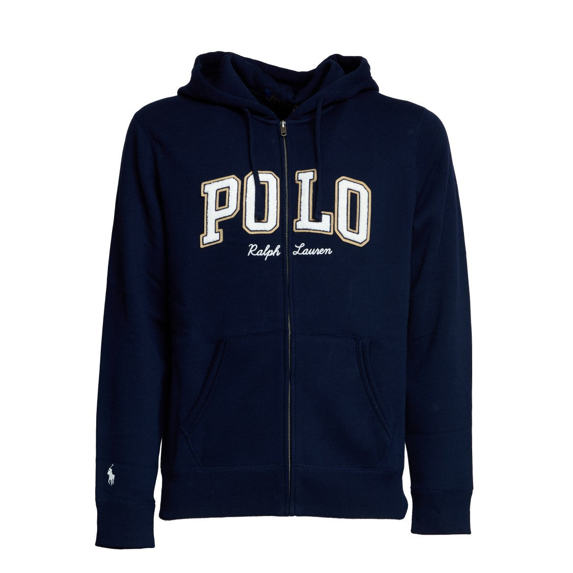 Polo Ralph Lauren Navy Blue Hooded Sweatshirt With Bold Lettering