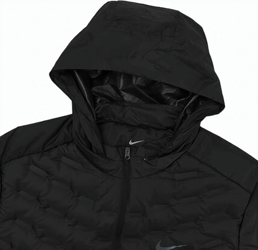 Nike Chevron-Pattern Quilted Jacket With Detachable Hood