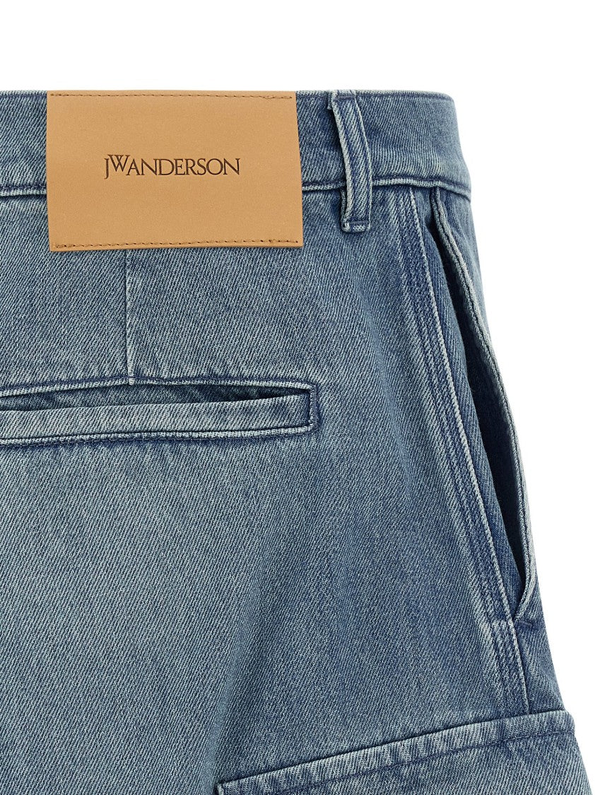 J. W. Anderson Delavé Wide-Leg Cotton Denim Bermuda Shorts