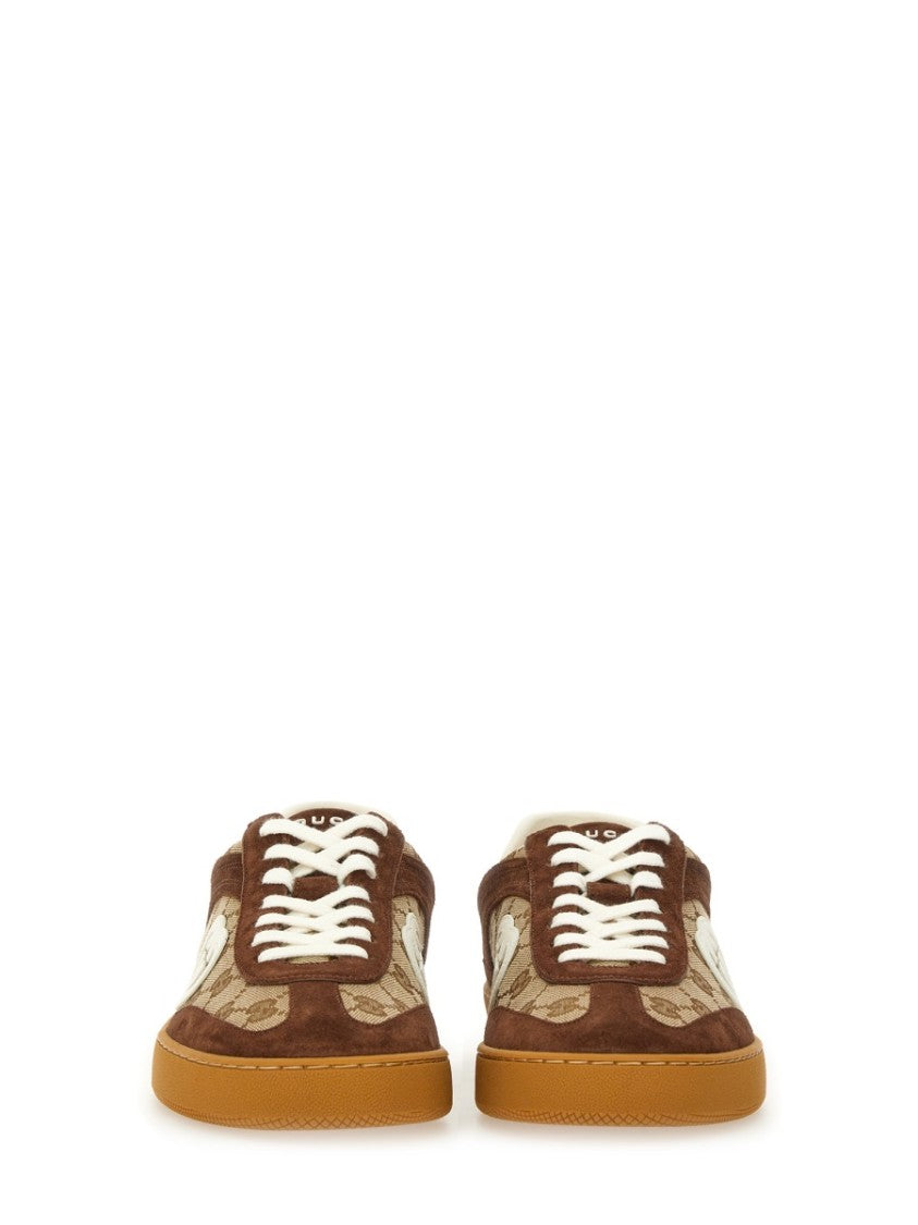 Gucci Low-Top Sneaker With Suede And Canvas Accents