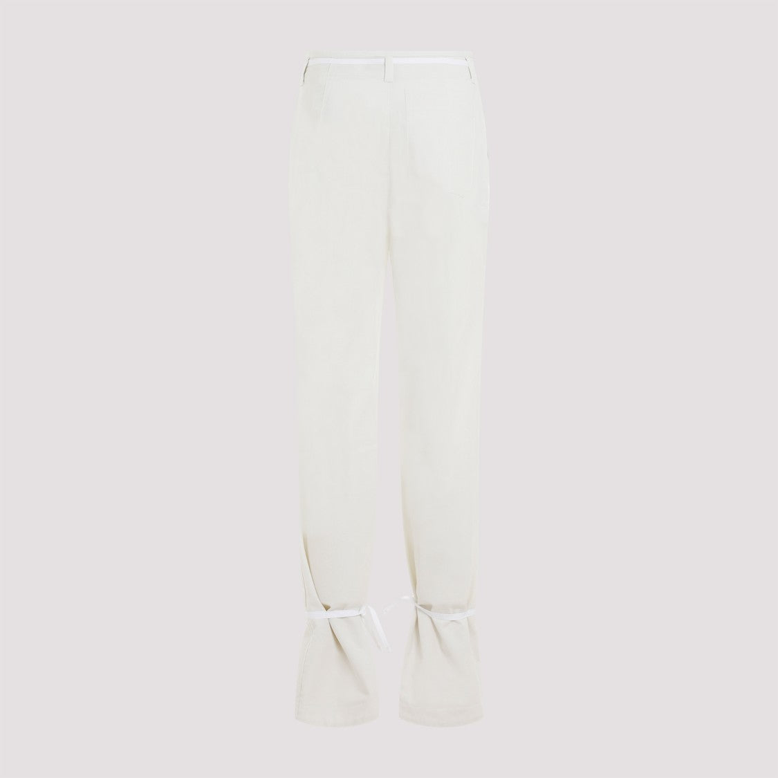 Lemaire Chalk White Cotton Straight Pants
