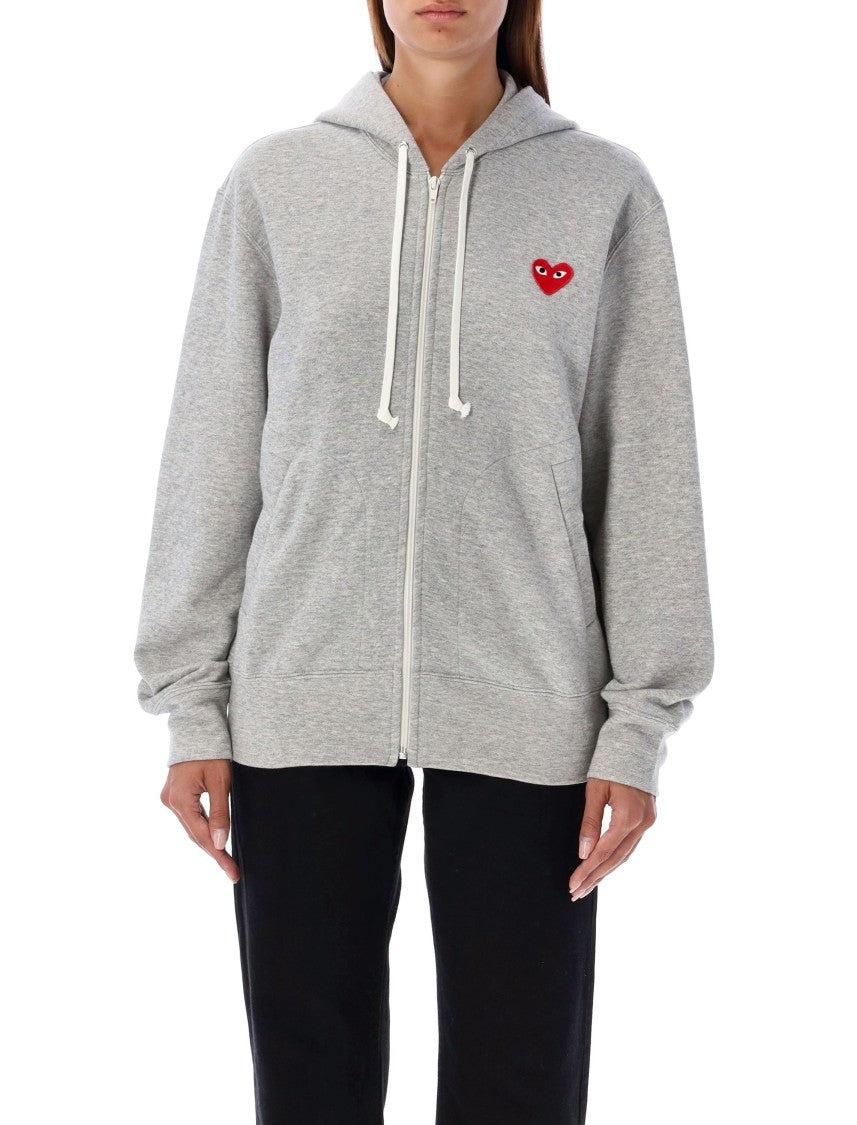Comme Des Garçons Red Heart Zipped Hoodie