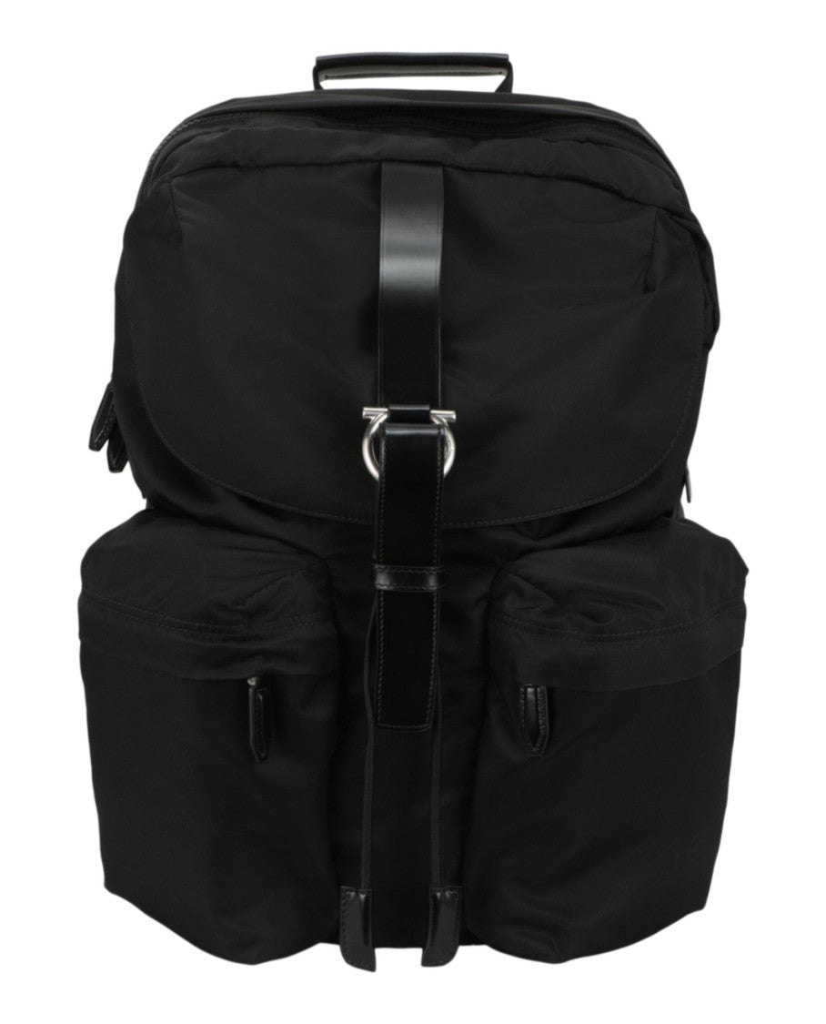Ferragamo Nylon Gancini Technical Backpack