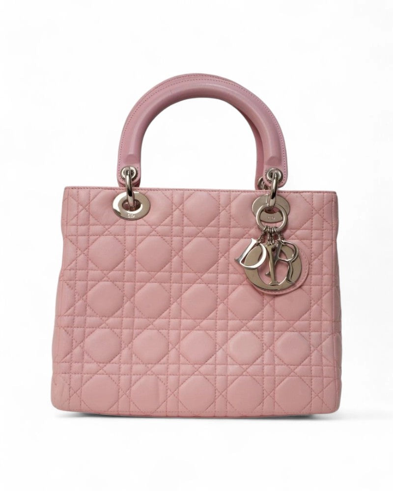 Dior Lady Medium Vintage Cannage Pink