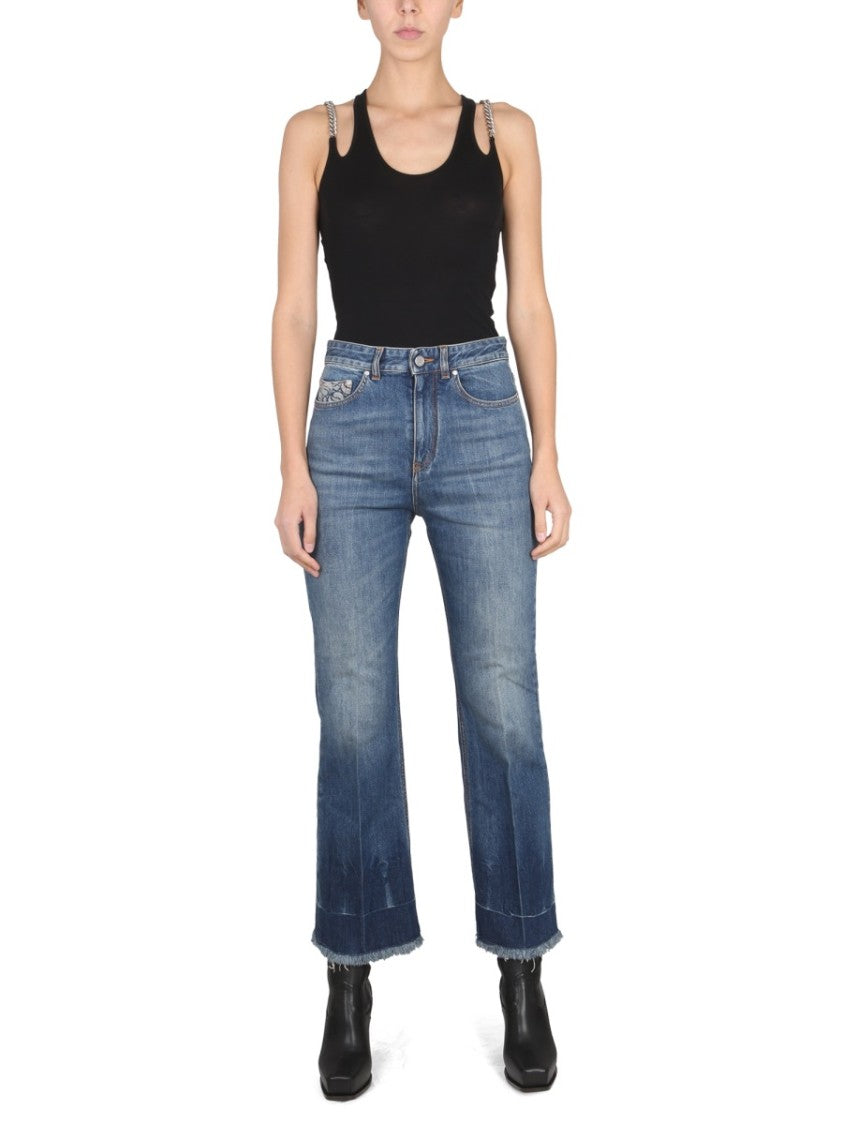 Stella Mccartney Cropped Flared Jeans In Denim