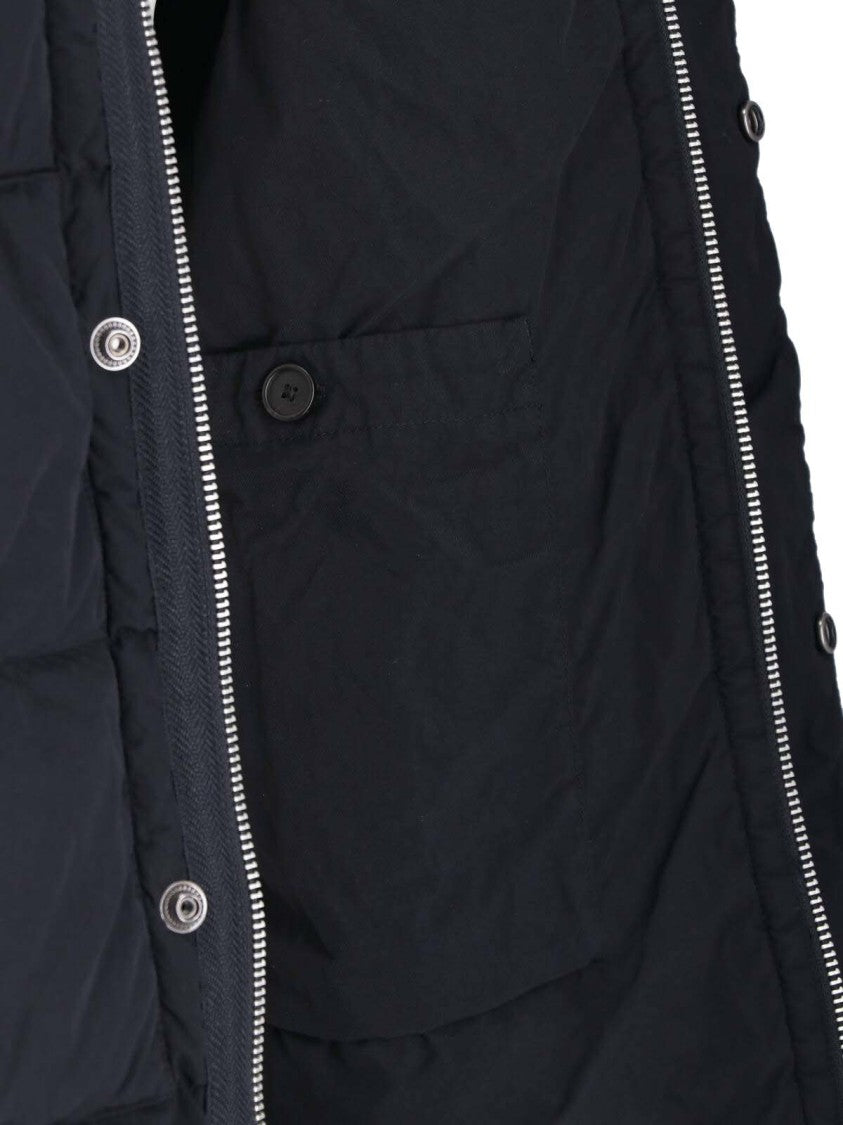 Massimo Osti Studio Black Quilted High Collar Padded Down Jacket