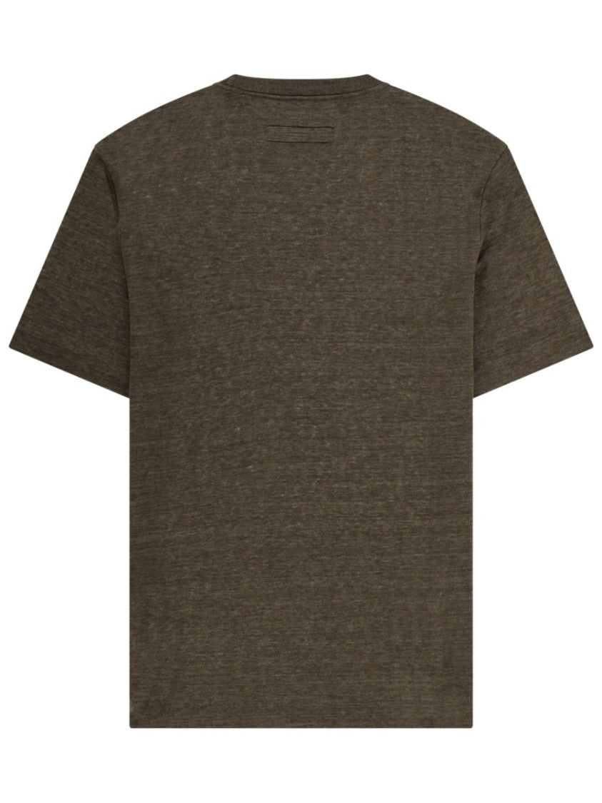 Zegna Oasi Linen Textured Crewneck T-Shirt