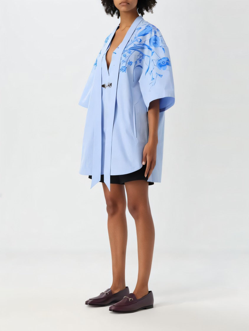 Gucci Midi Dress With Floral Embroidery And V-Neckline